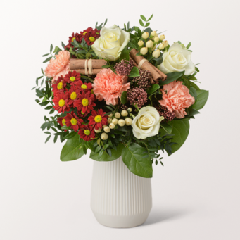Flower Bouquet Winterbote with vase & 3 Ferrero Giotto