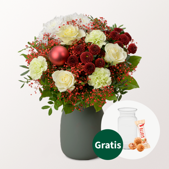 Blumenstrauß Winterzeit mit Vase