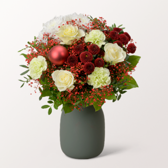 Blumenstrauß Winterzeit mit Vase
