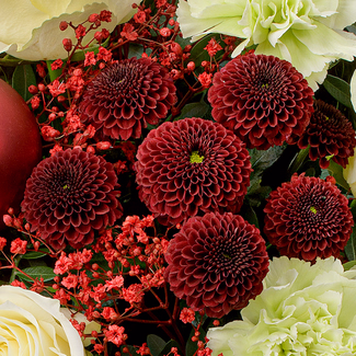 Flower Bouquet Winterzeit with vase & 3 Ferrero Giotto