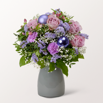 Flower Bouquet Winterhauch with vase & 3 Ferrero Giotto