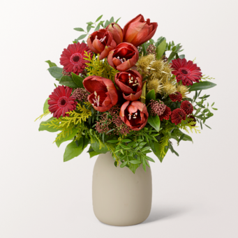Flower Bouquet Winterliebling with vase & 3 Ferrero Giotto
