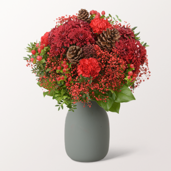 Blumenstrauß Red Velvet mit Vase