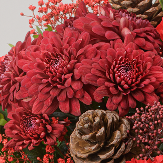 Flower Bouquet Red Velvet with vase & 3 Ferrero Giotto