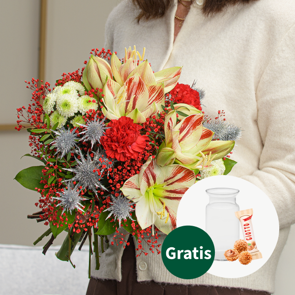 Blumenstrauß Winterode mit Vase