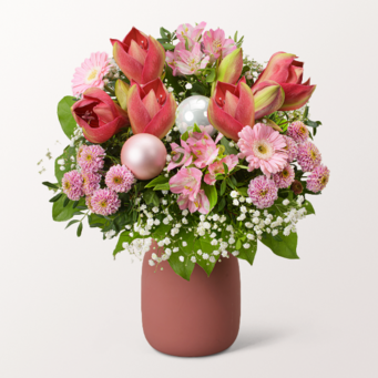 Blumenstrauß Winterspiel mit Vase