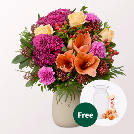Flower Bouquet Weihnachtsduft with vase & 3 Ferrero Giotto