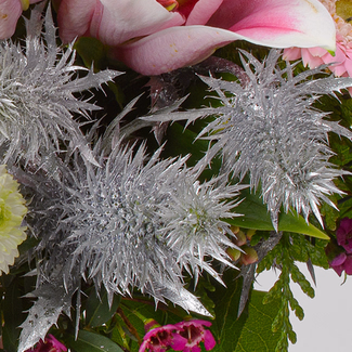 Premiumstrauß Rosa Glanz mit Premiumvase & Ferrero Giotto 3er