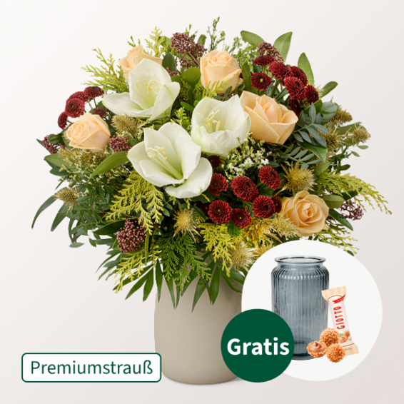 Premiumstrauß Vorfreude mit Premiumvase