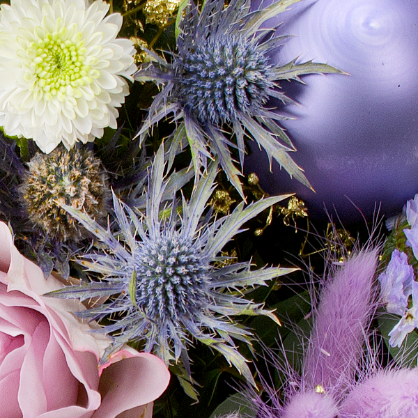 Premiumstrauß Weihnachtsherz mit Premiumvase & Ferrero Giotto 3er