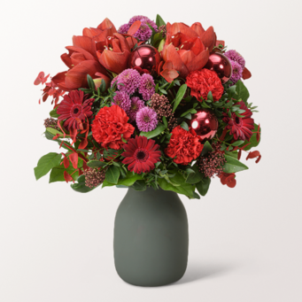 Premiumstrauß Winterblüte mit Premiumvase