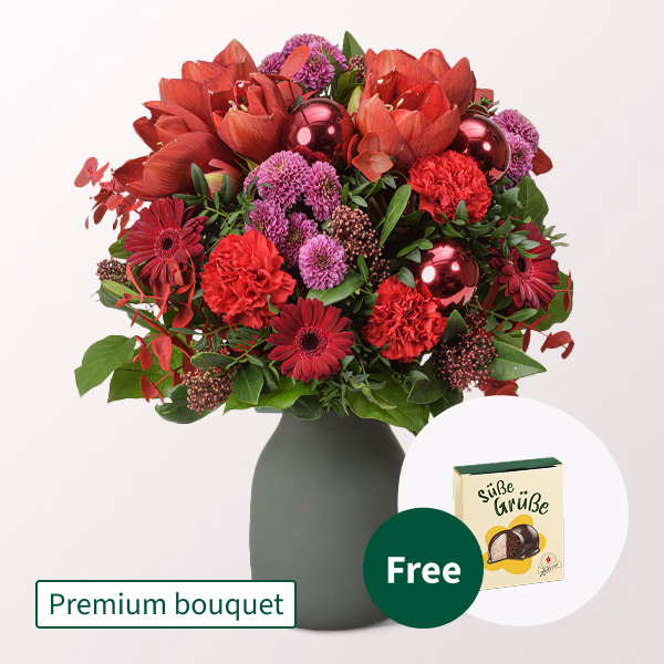 Premium Bouquet Winterblüte with Halloren Balls