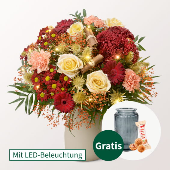 Premiumstrauß Weihnachtszauber mit Premiumvase