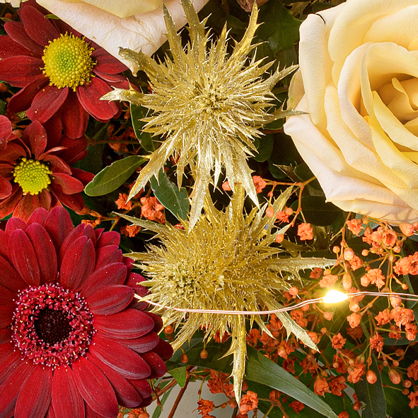 Premiumstrauß Weihnachtszauber mit Premiumvase & Ferrero Giotto 3er