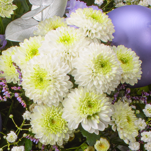 Premiumstrauß Schneezauber mit Premiumvase & Ferrero Giotto 3er