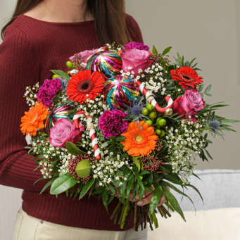 Premiumstrauß Feliz Navidad mit Premiumvase