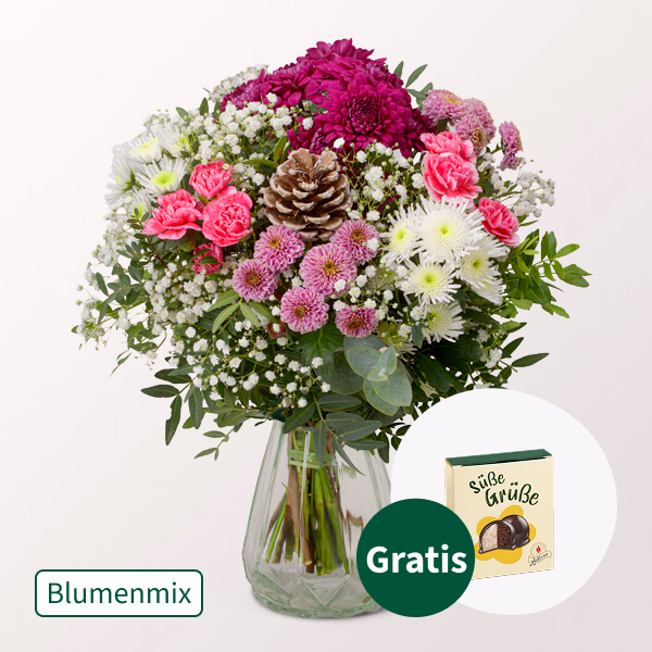 Blumenmix Wintergefühl mit Halloren Kugeln