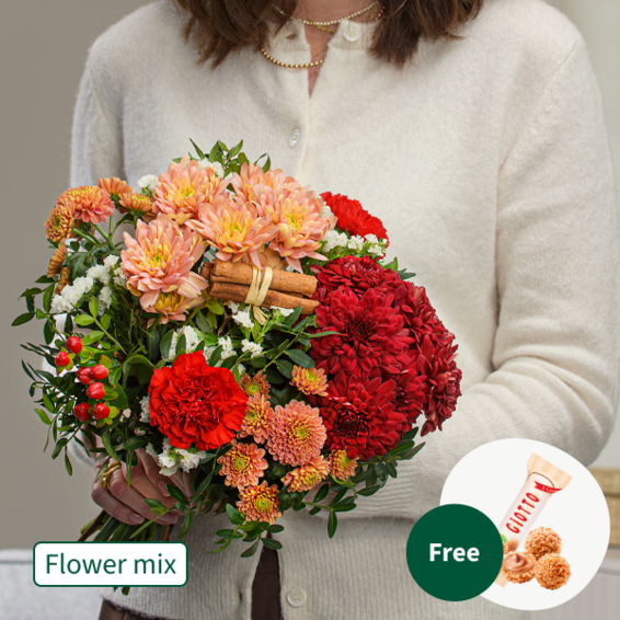 Flower Mix Winterflirt with 3 Ferrero Giotto