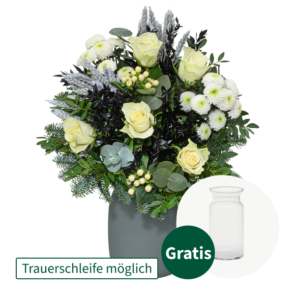 Trauerstrauß Tröstende Erinnerung mit Vase