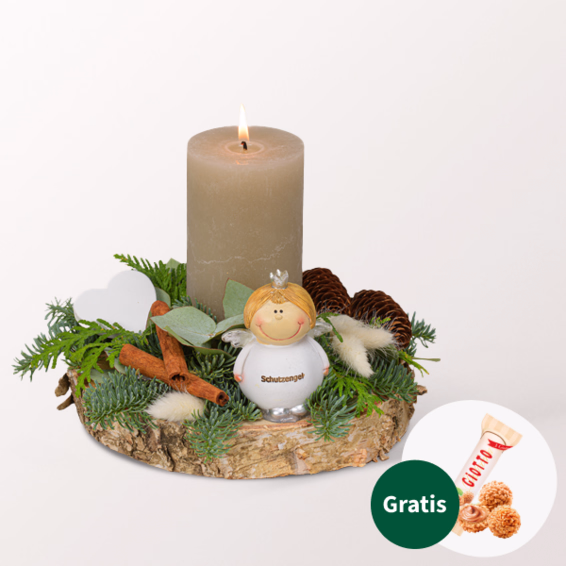 Adventsgesteck Engelszauber mit Ferrero Giotto 3er