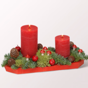 Adventsgesteck Winterzauber (32 x 12 cm) mit Ferrero Giotto 3er