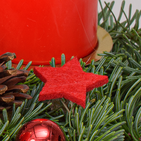 Wreath Red Glory (Ø 25 cm) with 3 Ferrero Giotto