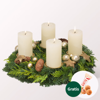Adventskranz Kerzenschein (Ø 30 cm) mit Ferrero Giotto 3er
