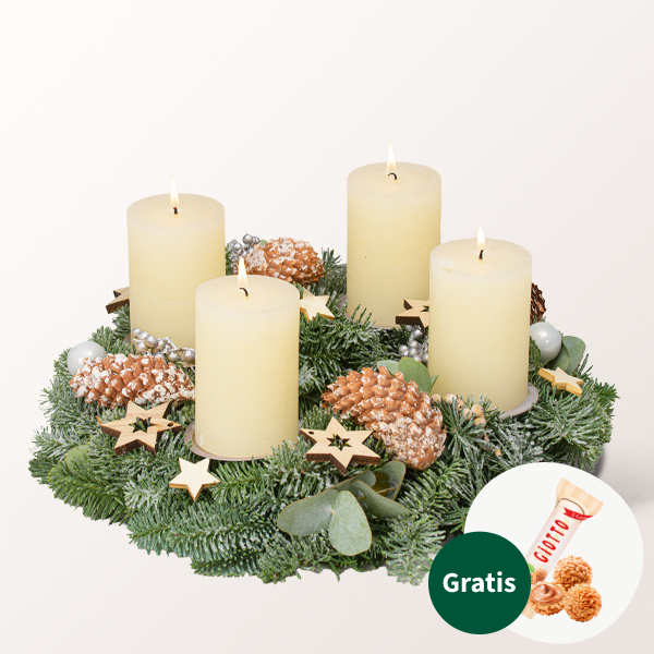 Adventskranz Winterkuss (Ø 30 cm)
