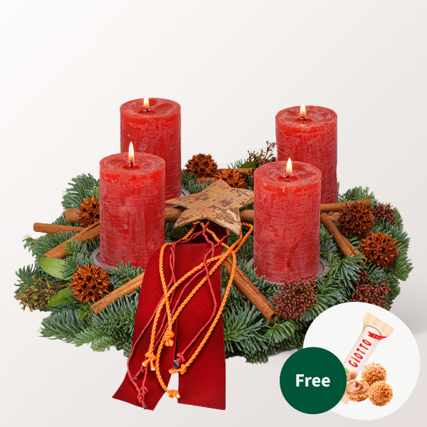 Wreath Nature Christmas (Ø 30 cm) with 3 Ferrero Giotto