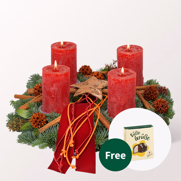 Wreath Nature Christmas (Ø 30 cm) with Halloren Balls