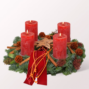 Wreath Nature Christmas (Ø 30 cm) with Halloren Balls