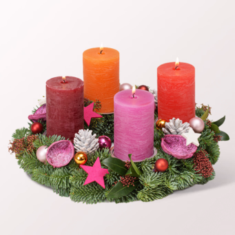 Wreath Oh Du Fröhliche (Ø 30 cm) with Halloren Balls