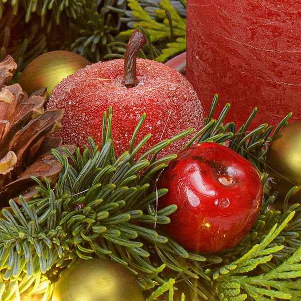 Adventskranz Shiny Red (Ø 30 cm) mit Ferrero Giotto 3er