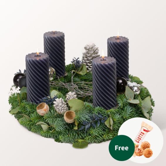 Big Anthracite Coloured Wreath (Ø 40 cm)