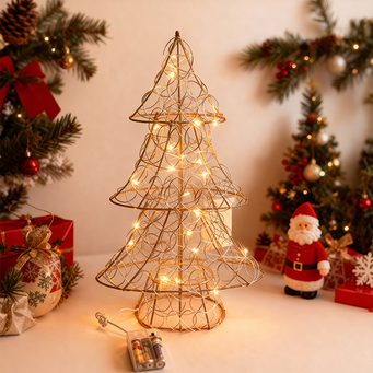 Gold-colored LED Christmas tree