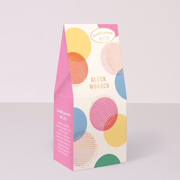 Fruchtgummi Herzen „Glückwunsch“ (70 g)