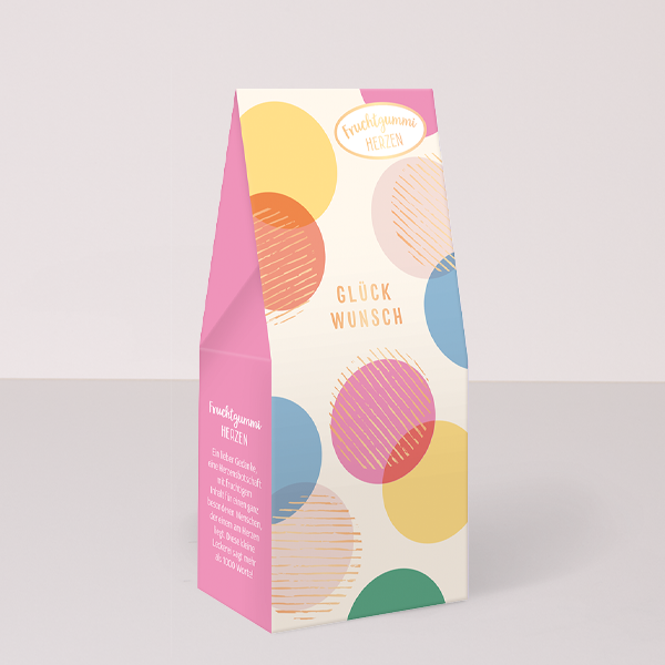 Fruchtgummi Herzen „Glückwunsch“ (70 g)