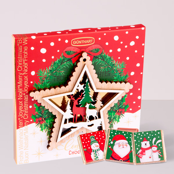 Pralinenpräsent mit Holzanhänger (38 g)