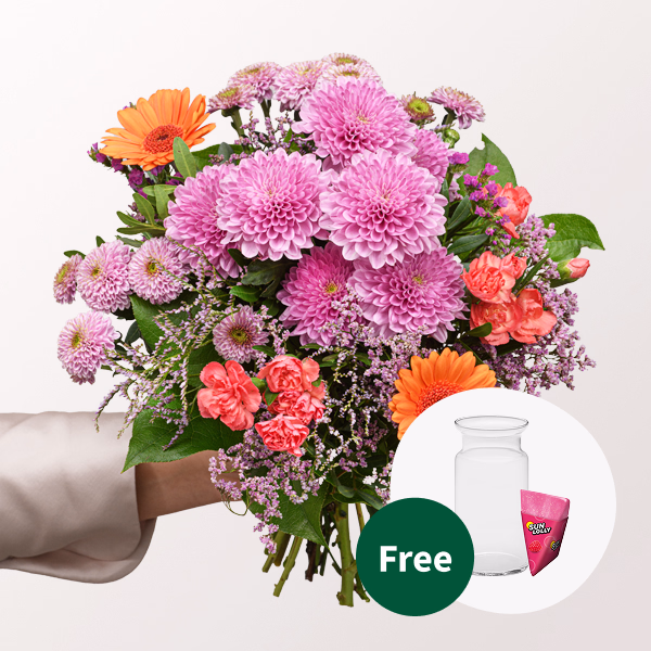 Flower Bouquet Glücksfee with Halloren Balls & vase