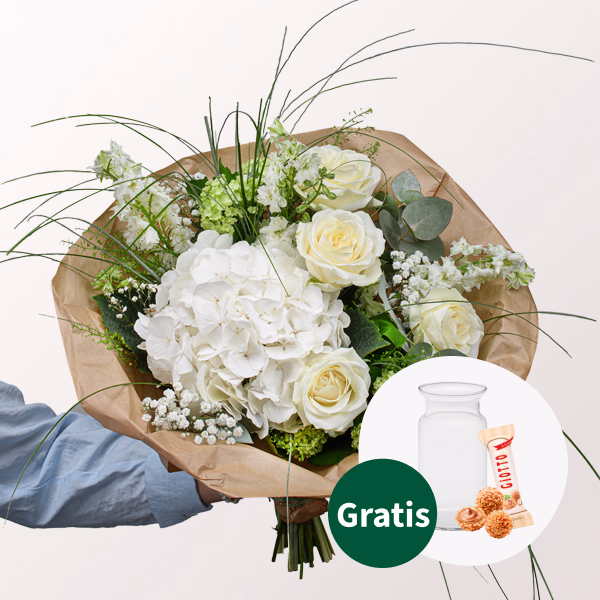Blumenstrauß Blütentraum mit Vase & Ferrero Giotto