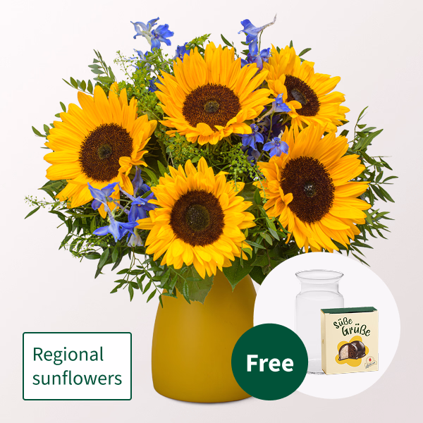 Flower Bouquet Lust auf Sommer with Halloren Balls & vase