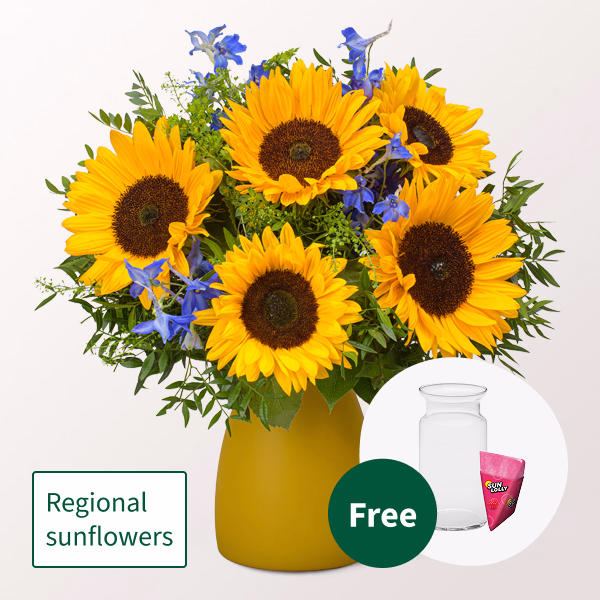 Flower Bouquet Sommerlaune with SunLolly Raspberry & vase