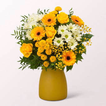 Blumenstrauß Sommerbrise mit Halloren Kugeln & Vase