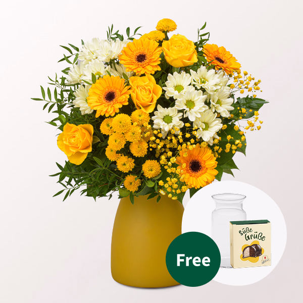 Flower Bouquet Sommerbrise with Halloren Balls & vase