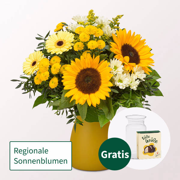 Blumenstrauß Sommertanz mit Halloren Kugeln & Vase