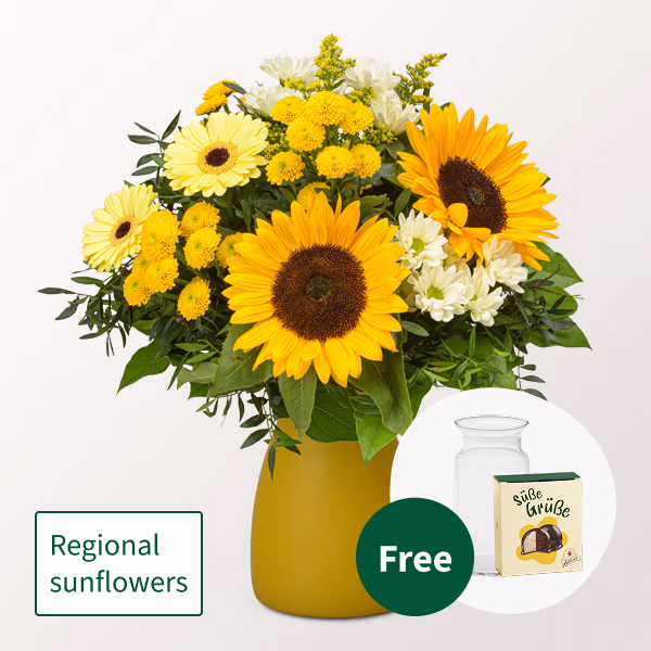 Flower Bouquet Sommertanz with Halloren Balls & vase