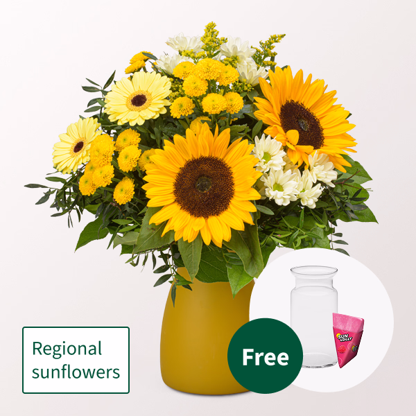 Flower Bouquet Sommertanz with SunLolly Raspberry & vase