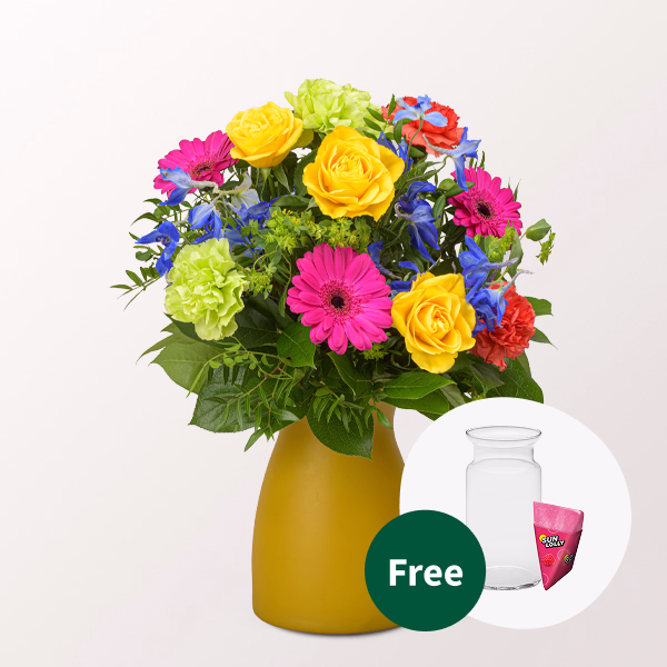 Flower Bouquet Blumensymphonie with Halloren Balls & vase