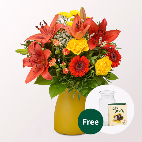 Flower Bouquet Symphonie with Halloren Balls & vase