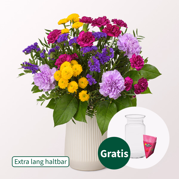 Blumenstrauß Sommergarten mit Vase